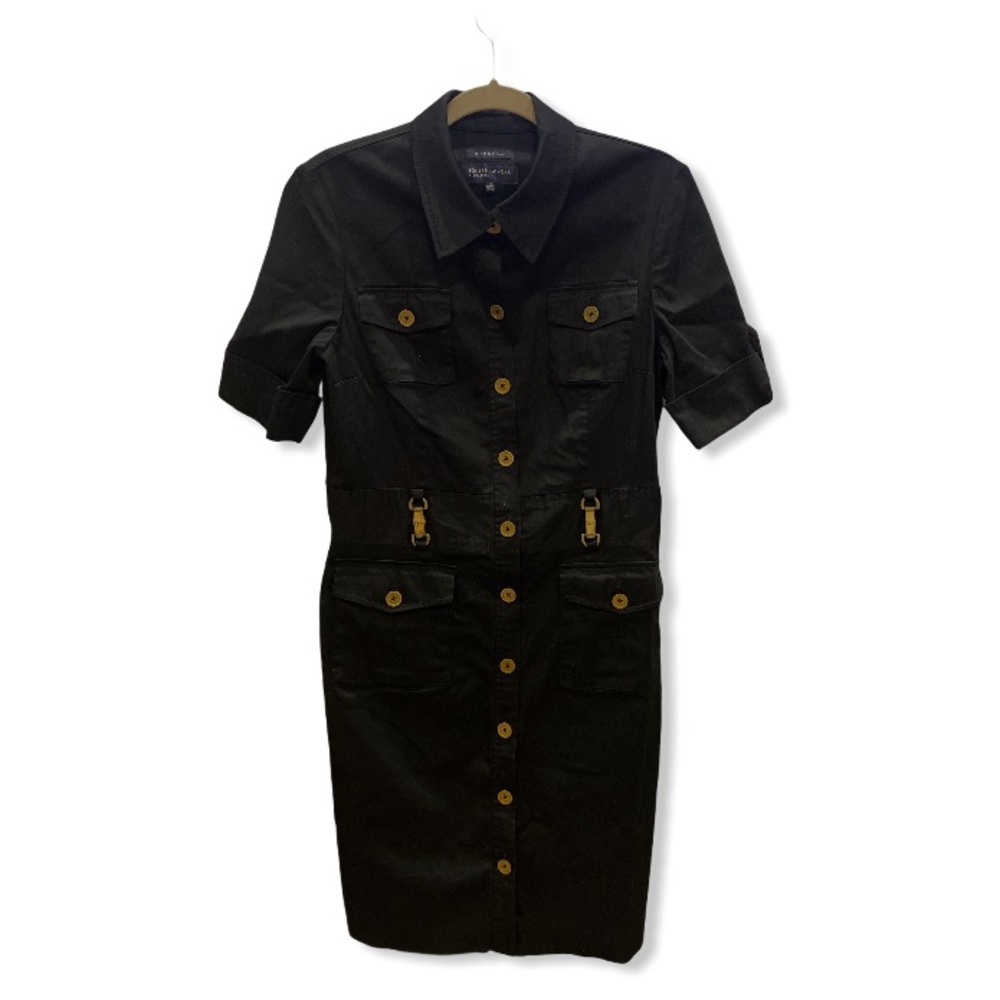 Jones New York Stretch Black Safari style dress